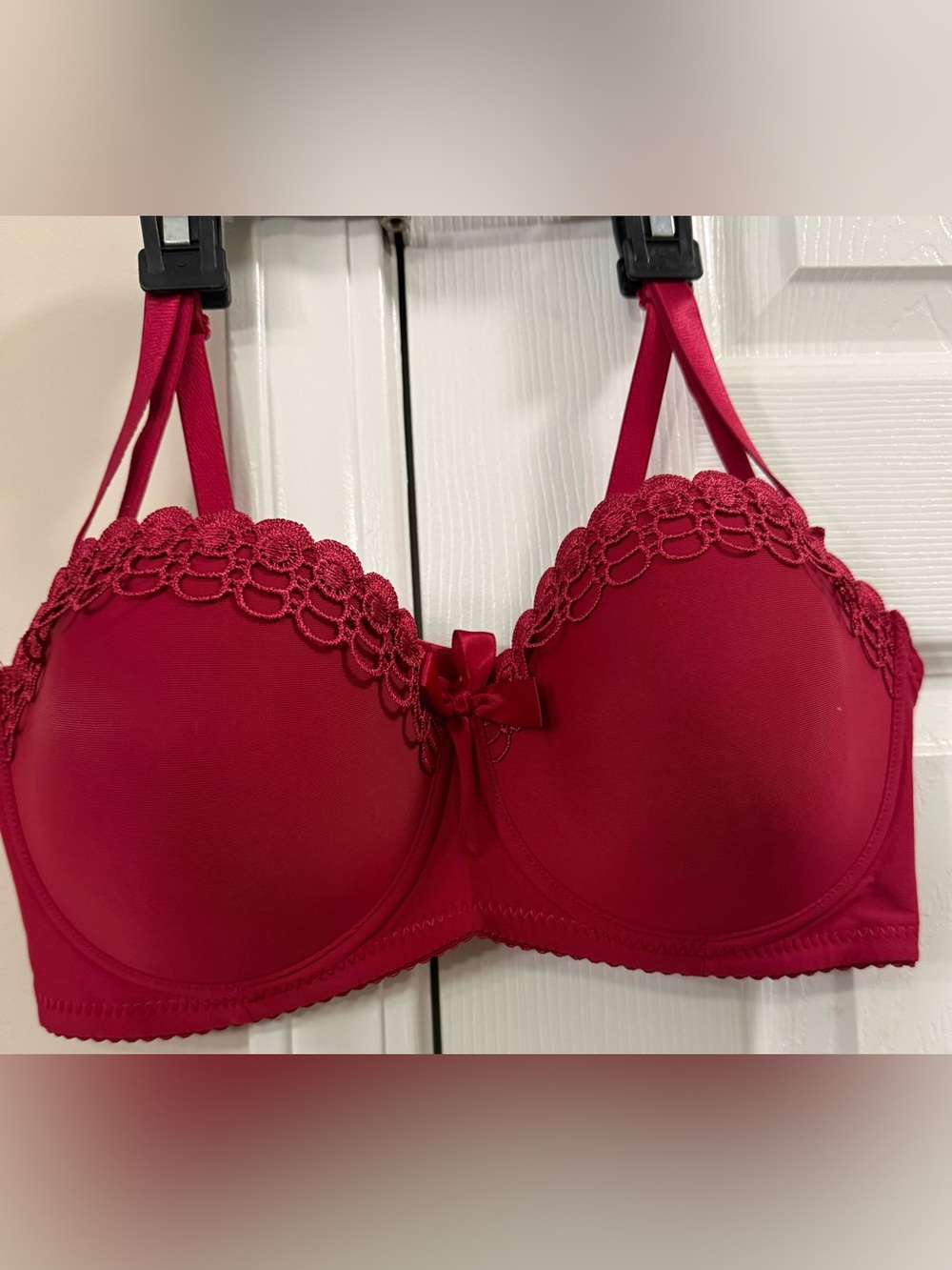Burgundy Lace Padded Bra Size XL